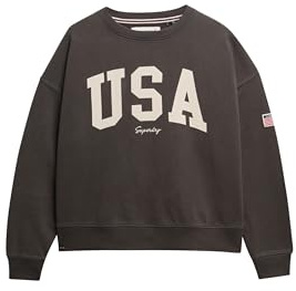Superdry Damen Athletic Essentials Relaxed Sweatshirt mit Rundhalsausschnitt
