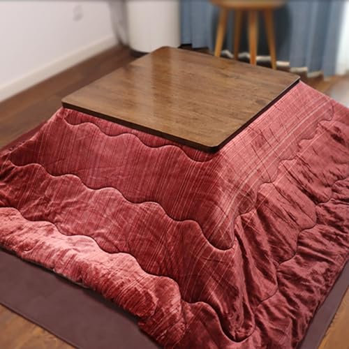 ZIHESY Kotatsu-Tisch Futon-Satz Heiztisch Im Japanischen Stil Tatami Futon, Warm Massivholz Tisch Die Verdickte Tischplatte Geeignet für den Einsatz in Allen Jahreszeiten