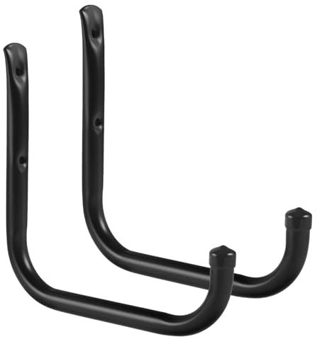 Maclean Juego de 2 Soportes de Pared | para Neumáticos, Ruedas, Escaleras y Bicicletas | Construcción de Acero con Revestimiento de Caucho | Carga hasta 22 kg | Almacenamiento Ahorrao de Espacio