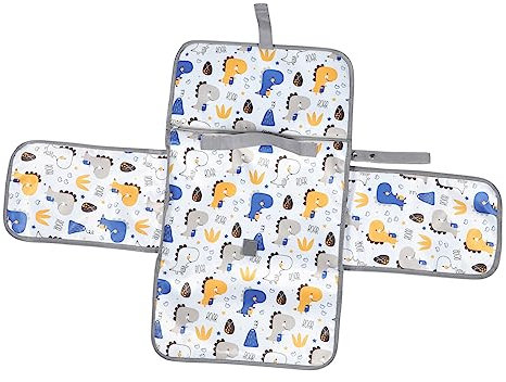 Vaguelly Portable Wickelunterlage Für Leichte Wiederverwendbare Wickelmatte Für Unterwegs Für Bequeme Windelwechsel Mit Schmutzabweisendem Design Dinosaurier-muster