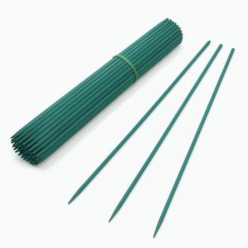 100 Tutores para Plantas 60 cm Ø 5,5-6 mm – Estacas de Bambú para Flores, Jardín, Macetas, Trepadoras, Enredaderas - Ideal Plantas Monstera, Orquidea y Ornamentales - Color Verde