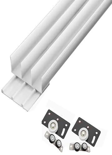 Kit de rail pour porte coulissante - Rail pour trois portes pour dressing et cloison de pièce