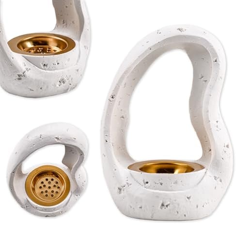 Premium Räucherhalter für Räucherkegel und Teelichtkerzen, Handmade, Keramik, Zen-Deko, Aromatherapie, Meditation & Yoga, Aromaholik