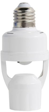 Gihioue Détecteur de Mouvement avec Douille de Lampe pour l'extérieur - Capteur Radar Infrarouge E27 - à Visser - Adaptateur Intelligent pour Ampoules et Lampes - pour Maison, terrasse, Garage