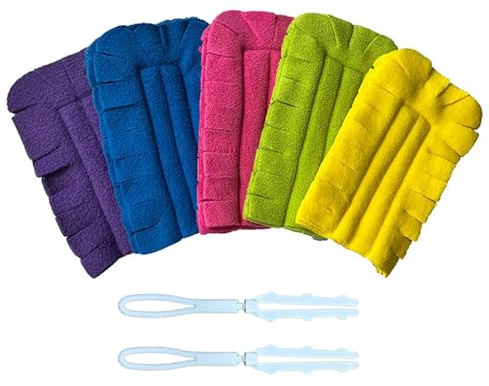 360° Electrostatic Duster Refills, Compatible with Swiffer Duster Handles, 2026 New Washable Reusable Microfiber Pads Fleece Dusters Refills for Dusting Cleaning Home Blinds Car