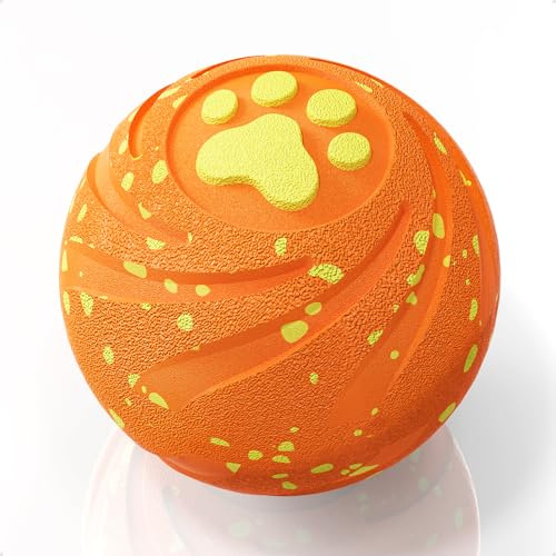 VNAKIO Hundespielzeug - Interaktiver Hundeball, Self Moving Dog Ball für Hunde, Intelligentes Hundespielzeug mit 3 Spielmodi, Geburtstagsgeschenk, USB Wiederaufladbar (Orange Interaktiver Hundeball)