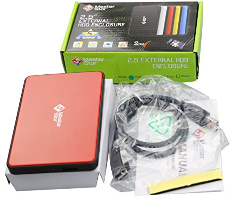 MasterStor Disco Duro 2 años de garantía disco duro externo SATA de 2,5 pulgadas USB 3.0 portátil disco duro externo súper rápido para Mac Ordenador Portátil y PC disco duro rojo 500 GB