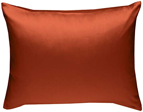 Bettwaesche-mit-Stil Mako-Satin Baumwollsatin Bettwäsche Uni einfarbig zum Kombinieren (Kissenbezug 70 cm x 90 cm, Orange) viele Farben & Größen