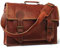 Vintage Couture Sac à bandoulière en cuir véritable pour ordinateur portable 18, Marron 45,7 cm, 18 X 13 X 5 INCH