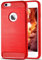 ONEFLOW® Schutzhülle im Edelstahl-Design passend für Apple iPhone 7 / iPhone 8 | Carbon + Gebürstete Aluminium Optik - aus TPU, Rot