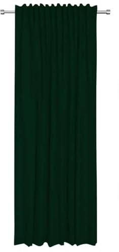 Rollmayer Vorhänge mit Tunnelband Kollektion Vivid (Smaragdgrün 46, 135x150 cm - BxH - 2 er Pack) Blickdicht Uni einfarbig Gardinen Schal für Schlafzimmer