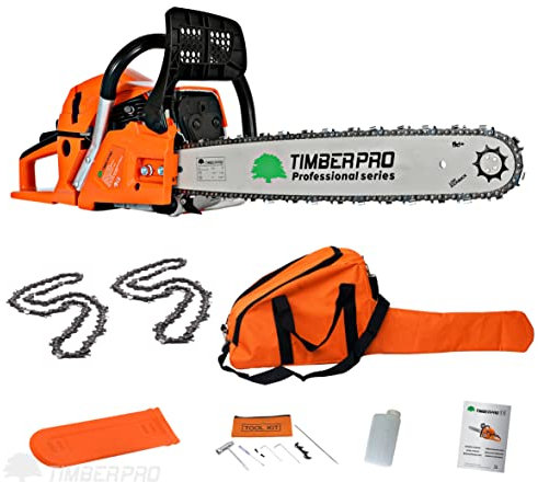 Tronçonneuse Thermique 62 cm3 guide 50 cm avec 2 chaines + housse de transport