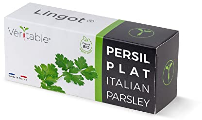 Véritable Lingot® Perejil Liso Bio - Compatible con Huerto di Interior Exky® - Recarga Lista para Usar - Sustrato con Semillas integradas