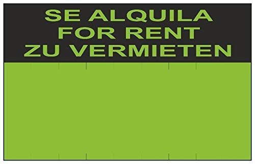 MovilCom® - Señal SE ALQUILA IDIOMAS PVC 0,4mm VERDE 350X450mm Cartel inmobiliario (ref.RD50206)