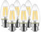 LVWIT 6W B22 LED Candle Filament Bulb, Bayonet Light Bulb,60W Incandescent Bulb Equivalent,2700K Warm White C35 Led Bulbs, 806Lm, Retro Light Bulb, Non-dimmable (6-Pack)