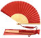 FANSOF.FANS Fabric Handheld Folding Hand Fan With a Tassel Grade A Bamboo Ribs for Women Girls Summer Party Event Favour Birthday Wedding Souvenir Gift (Red)
