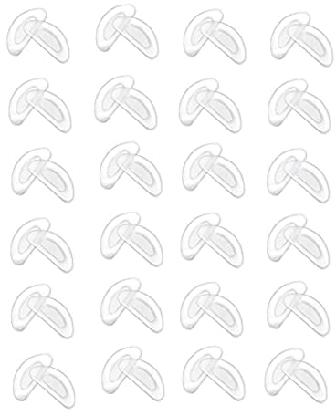 Voarge 24 Paar Brille Nasenpads Weiche Silikon Nasenpads Rutschfeste Selbstklebende Nasenpads, Klebe Nasen Pads Brille Nasen Pad, für Brillen Sonnenbrillen, Transparent