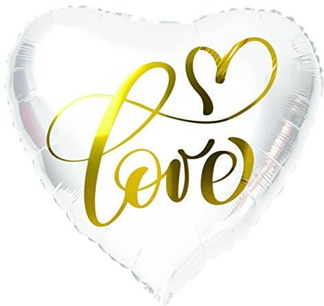 Folat 67950 - Folienballon - Herz Love is in the Air - 45 cm mit Automatikventil