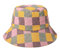 boderier Chapeau bob coloré à carreaux à large bord pour la plage, le soleil, l'été, accessoires de plage, casquettes de pêcheur, Jaune/rose., Taille unique