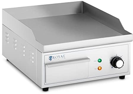 Royal Catering Plancha Eléctrica Fry-top para Hostelería RCPG45-S (Placa: 350 x 380 mm, Potencia: 2.000 W, Superficie calefactora: Lisa)