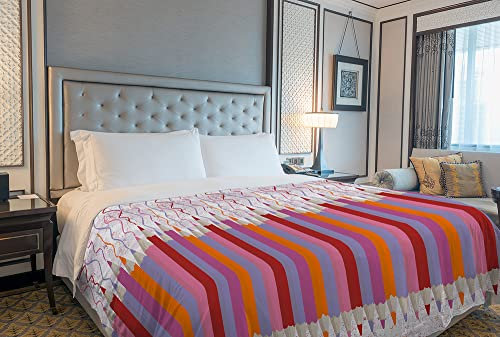 IlGruppone Copriletto Estivo Made in Italy 100% Cotone Coperta Leggera Piquet Singolo Matrimoniale Piazza e Mezza - Matite Rosa - 1 Piazza