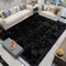 Latepis Teppich Wohnzimmer Flauschig Schwarz 200x300 cm Waschbarer Kunstfell Teppich Hochflor Weich Fellteppich Shaggy Area Rug