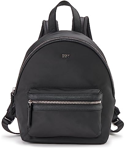 DKNY Women's Everyday Backpack, Black/Silver