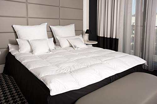 Mayaadi-Home warme Daunendecke 155x200 cm | 800g Bettdecke, 70% Gänsedaunen 30% Federn | 100% natürliche Baumwolle | Made in Europe | Steppdecke geeignet für Allergiker | HS30