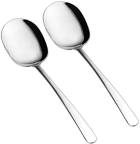 SIAIQIANG X-Large Serving Spoons Set,Foodgrade 18/8 Stainless Steel Serving Spoons,11.4 Inch Large Serving Utensils of Spoons Set,Serving for Salads Pasta Platters Mashed Potatoes Buffets Etc (2pack)