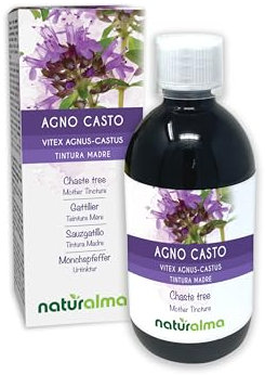 Mönchspfeffer (Vitex agnus-castus) Früchte Alkoholfreier Urtinktur Naturalma - Flüssig-Extrakt Tropfen 500 ml - Nahrungsergänzungsmittel - Veganer