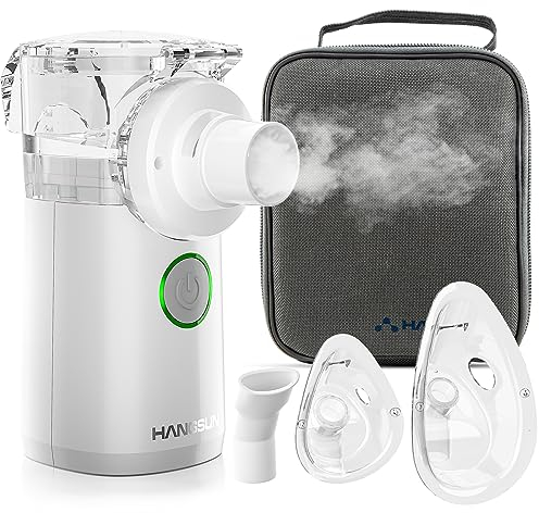 Portable Nebuliser Machine for Adults and Kids,Handheld Steam Inhaler for Home Use Only, Cool Mist Atomizer with Storage Bag, Ultra-Quiet and Efficient Atomization
