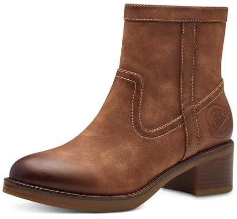 s.Oliver Damen Stiefeletten mit Absatz Elegant Vegan, Braun (Cognac), 39 EU