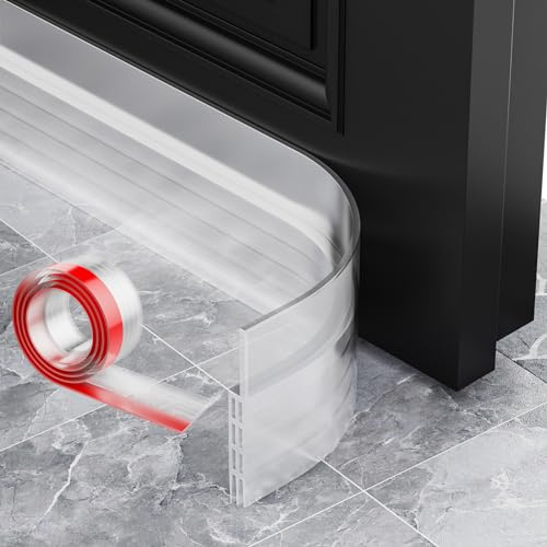 AOTUAO Boudin de Porte Isolant Froid, 100 X 5 CM Bas de Porte Isolant anti Froid, Boudin de Porte, Bas de Porte, Boudin Porte Idéal pour Anti le Bruit Humidité Poussière Cafard Insectes -Transparence