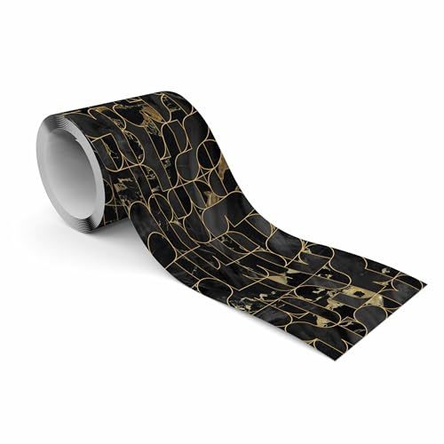 Muralo Bordüre Selbstklebend Geometrischer abstrakter Marmor - 10x300 cm | Tapetenbordüre, Ausdrucksstarkes Design, UV-beständig, halbmatt, glatt und abriebfest - ideal für Wohnzimmer und Schlafzimmer