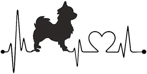 Rakelfix Herzschlag Chihuahua Aufkleber Mini Hund Spitz Autoaufkleber Lack Scheibe Wand