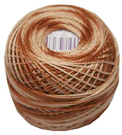 PERLOVKA Kreuzstichgarn Baumwolle Perlgarn 85m braun ombre (7226)