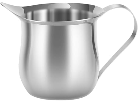 Vertedor de leche de acero inoxidable | Jarra pequeña para crema | Soporte para crema para el hogar, jarra de crema con boquilla de vertido, jarra de leche pequeña con asa para condimentos, salsas,