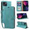 GOTOURED for iPhone 13 Phone Case Wallet, RFID Blocking 4 Card Slots, Wrist Strap, Kickstand, Magnetic Closure, Shockproof Protective Soft Leather Flip Cover (Green)