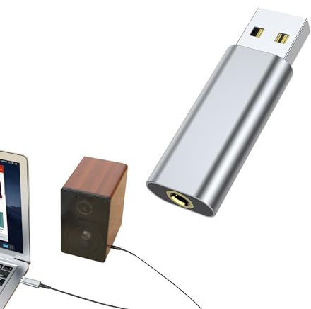 Tioheam USB Audio Adapter - 3.5mm USB to Optical Audio Adapter Plug and - Driver Sound Card, Portable USB Audio Interface for League of Legend, Headset, Headphone