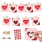 Adventskalender Liebe Karte - Ich Liebe Dich, Weil... Adventskalender Karte Partner mit 24 Zahlenaufkleber, 24 rubbel, Kordel und Holzklammern, Liebesgeschenke für Weihnachten