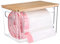 Hiitytin Trash Bag Dispenser Roll Holder, Extra Large Trash Bag Storage Dispenser with Bamboo Lid, Garbage Bag Dispenser Under Sink with Handles for Kitchen, Pantry, Laundry, Room Organization