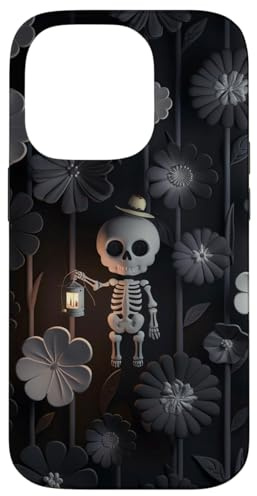 Geister Blumen Skelette 3D Gruselig Niedlich Halloween Hülle für iPhone 14 Pro