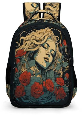 TPISLI Ranzen Mädchen 5 Klasseranzen Rosen Kinder Ranzen 3. Klasse Für Jungs Schulrucksack Kinder Blume Leichter Reise Outdoor Freizeit