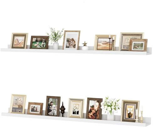 Feihorrm Wandregal, 2er Set, Schweberegal aus Holz, Wandboard (Weiß, 120 cm)