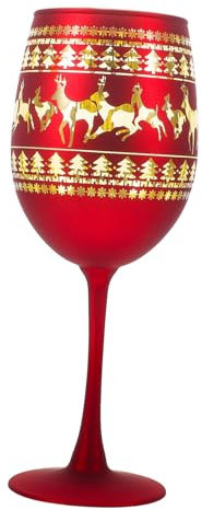 TOPBATHY Copas de Vino Navideñas de Cristal con Motivo de Alce Y Tallo de Cristal Elegantes Copas de Cata de Vino para Ocasiones Especiales