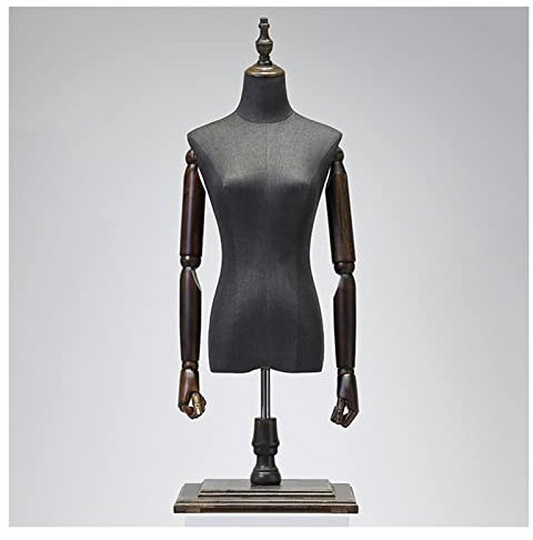 CVNIMV Schaufensterpuppe, Schaufensterpuppenkörper, Torso, weiblich, zerlegbar, Displaybüste, halber Maßstab, Puppenständer mit Holzsockel zum Nähen, Schneidern, Kleidung, Kleid