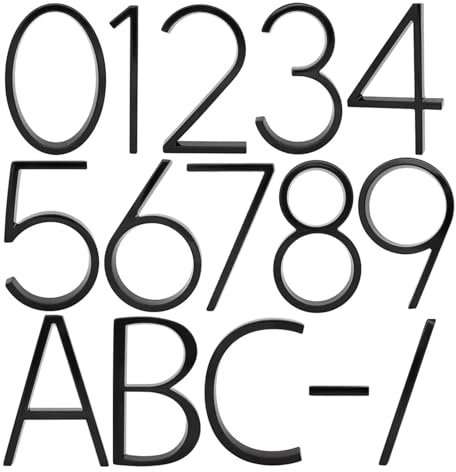 House numbers 1PCS Big Size Sign Numbers House Letter Alphabet For Home Door Outdoor Hotel Toilet Address Plate Digits 12.5cm(Number 5)