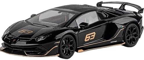 Druckgussfahrzeuge Motorfahrzeuge 1:18 Miniatur-Automodell Aus Druckgusslegierung, Geeignet for Die Sammlung for Lamborghini Aventador SVJ 63 Fertiges Modellauto(Black)