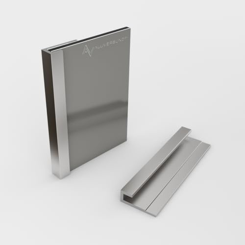 Aluminium Profil 300cm Abschlussprofil - Silber Eloxiert - für 3mm Alu-Verbundplatten PVC-Wand-Paneelen Acrylglas HPL-Platten - Ideal für Küchenrückwände Duschrückwände Wandverkleidungen