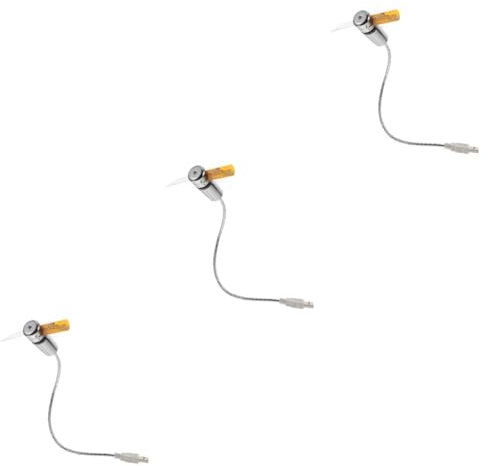 Angoily 3 Pz raffreddamento delle ventole mini ventilatore USB aria ricaricabile ventilatore led ventilatorino portatole usb orologio del computer ventola del computer USB pvc Silver